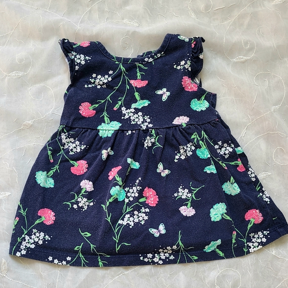 Carters Floral Navy Girl's Dress for 6 Month Old